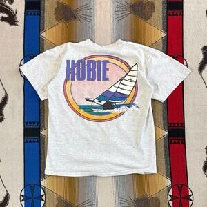 Vintage 80s Hobie Sailing Sailboat Pocket T-Shirt Size Large Single Stitch Surf